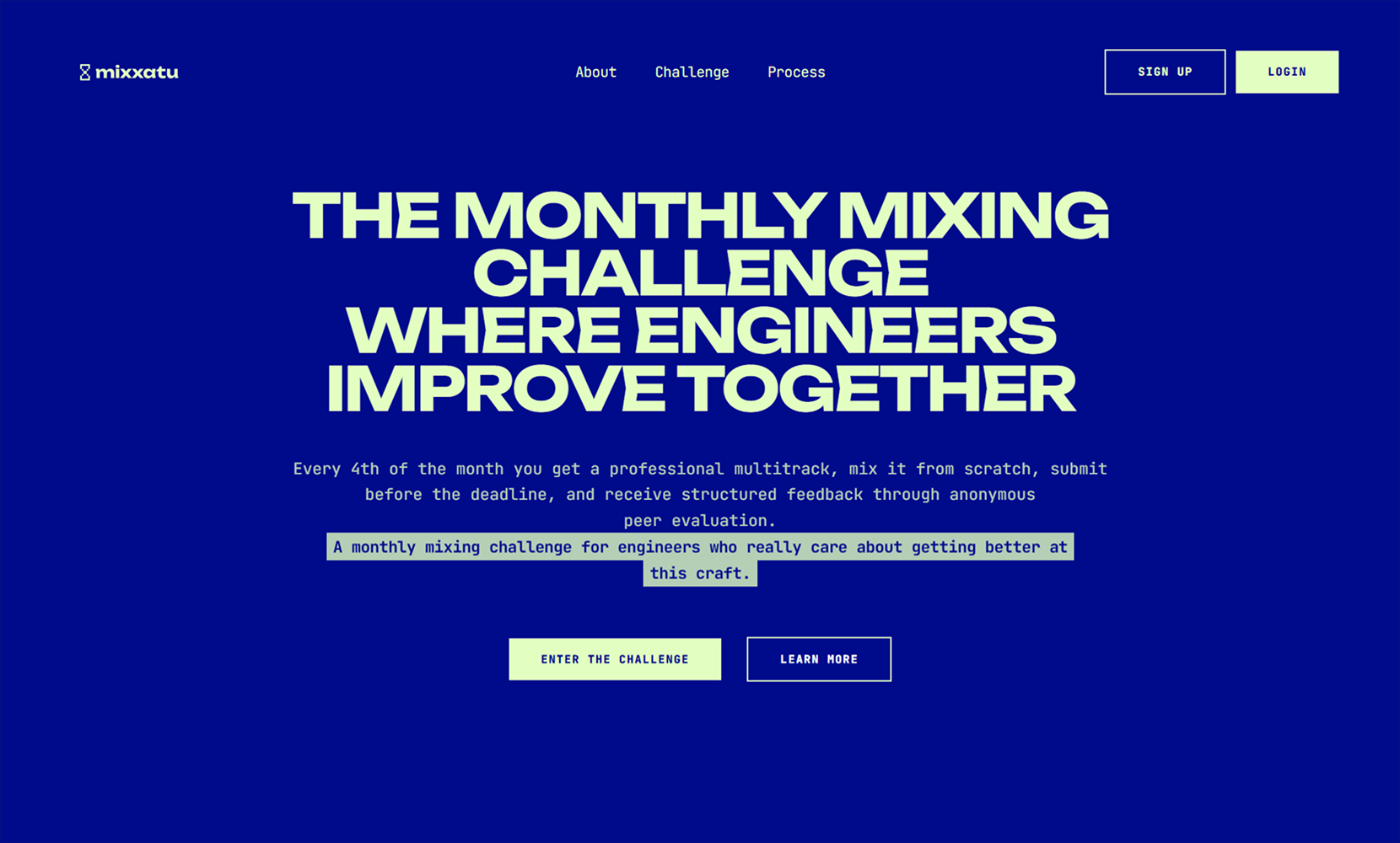 Mixxatu - Monthly mixing challenge platform for audio engineers